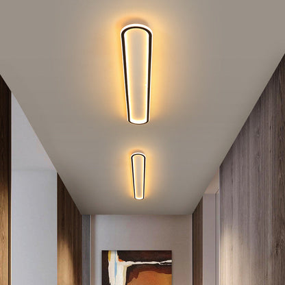 Modern Minimalist Rectangle Oval Iron LED Flush Mount Ceiling Light For Hallway