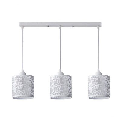 Traditional Villages Cylinder Aluminum Iron 1/3 Light Island Light Chandelier For Dining Room