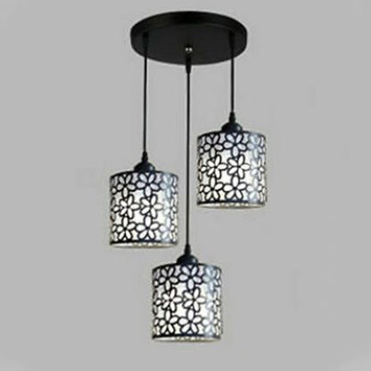 Traditional Villages Cylinder Aluminum Iron 1/3 Light Island Light Chandelier For Dining Room