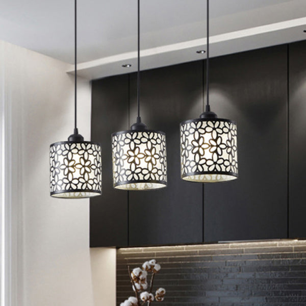 Traditional Villages Cylinder Aluminum Iron 1/3 Light Island Light Chandelier For Dining Room