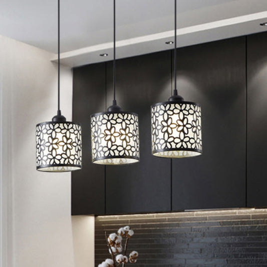 Traditional Villages Cylinder Aluminum Iron 1/3 Light Island Light Chandelier For Dining Room