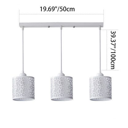 Traditional Villages Cylinder Aluminum Iron 1/3 Light Island Light Chandelier For Dining Room