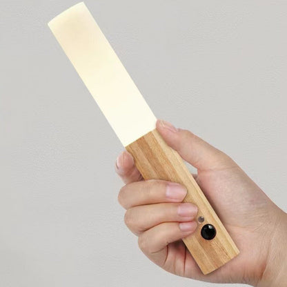 Modern Minimalist Hexagonal Cylinder Solid Wood Acrylic LED Wall Sconce Lamp For Entryway