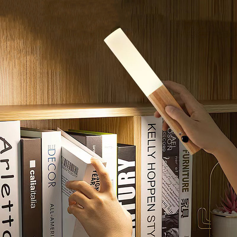 Modern Minimalist Hexagonal Cylinder Solid Wood Acrylic LED Wall Sconce Lamp For Entryway