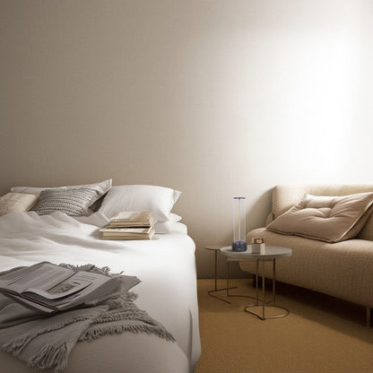 Modern Minimalist Cylinder Aluminum Plastic LED Table Lamp For Bedroom