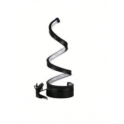 Modern Art Deco Spiral Aluminum Iron Silicone LED Table Lamp For Bedroom