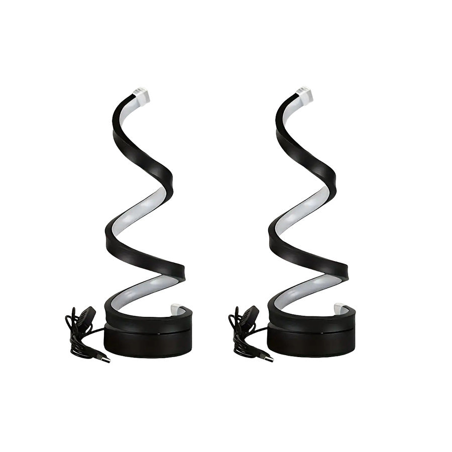 Modern Art Deco Spiral Aluminum Iron Silicone LED Table Lamp For Bedroom