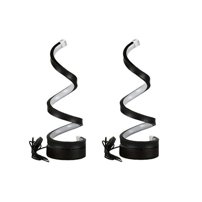 Modern Art Deco Spiral Aluminum Iron Silicone LED Table Lamp For Bedroom