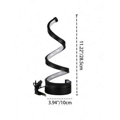 Modern Art Deco Spiral Aluminum Iron Silicone LED Table Lamp For Bedroom