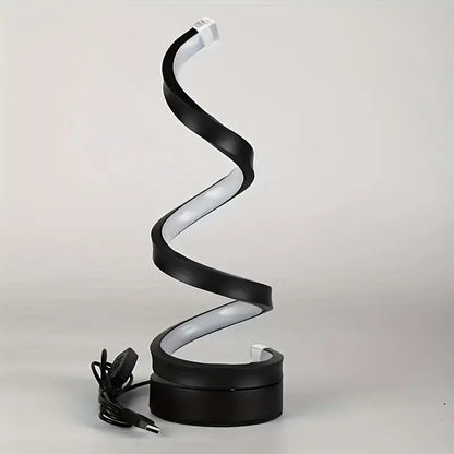 Modern Art Deco Spiral Aluminum Iron Silicone LED Table Lamp For Bedroom