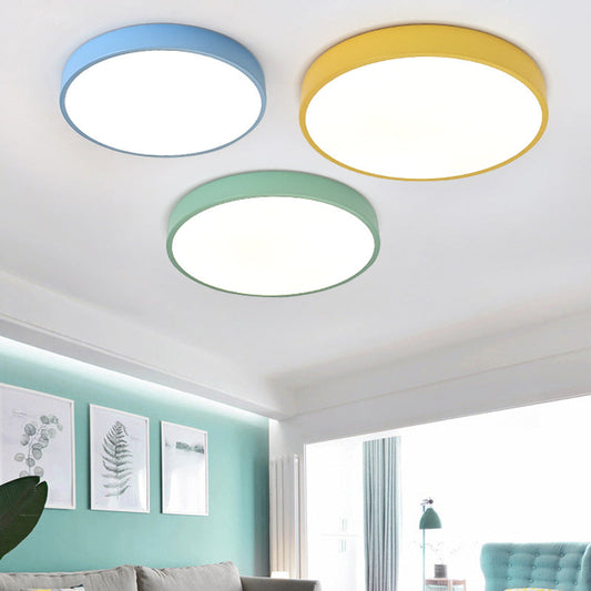 Modern Simplicity Round Acrylic Iron LED Flush Mount Ceiling Light For Living Room