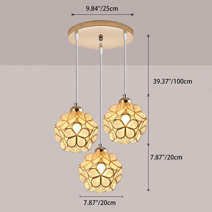 Contemporary Scandinavian Hexagonal Iron 1/3 Light Island Light Chandelier For Dining Room