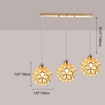 Contemporary Scandinavian Hexagonal Iron 1/3 Light Island Light Chandelier For Dining Room