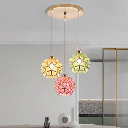 Contemporary Scandinavian Hexagonal Iron 1/3 Light Island Light Chandelier For Dining Room