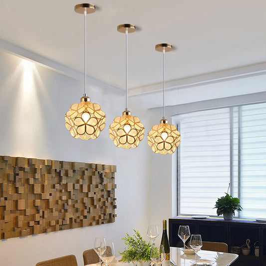Contemporary Scandinavian Hexagonal Iron 1/3 Light Island Light Chandelier For Dining Room