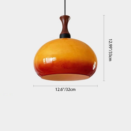 Traditional Japanese Disc Wood Glass 1/2 Light Island Light Chandelier For Dining Room