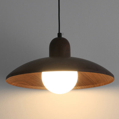 Traditional Japanese Disc Iron 1-Light Pendant Light For Bedroom
