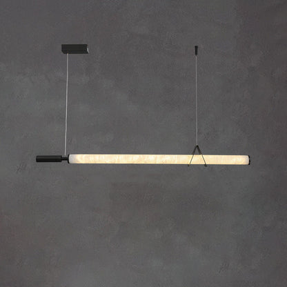 Modern Minimalist Cylindrical Marble Copper LED Island Light Chandelier For Living Room
