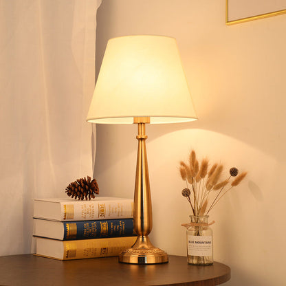 Contemporary Scandinavian Flower Iron Fabric 1-Light Table Lamp For Bedroom