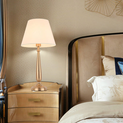 Contemporary Scandinavian Flower Iron Fabric 1-Light Table Lamp For Bedroom