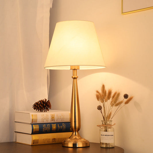 Contemporary Scandinavian Flower Iron Fabric 1-Light Table Lamp For Bedroom