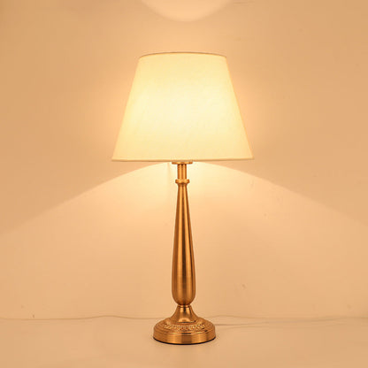 Contemporary Scandinavian Flower Iron Fabric 1-Light Table Lamp For Bedroom
