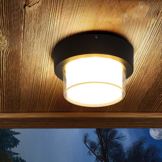 Modern Minimalist Round Square Aluminum Acrylic LED Flush Mount Ceiling Light For Hallway