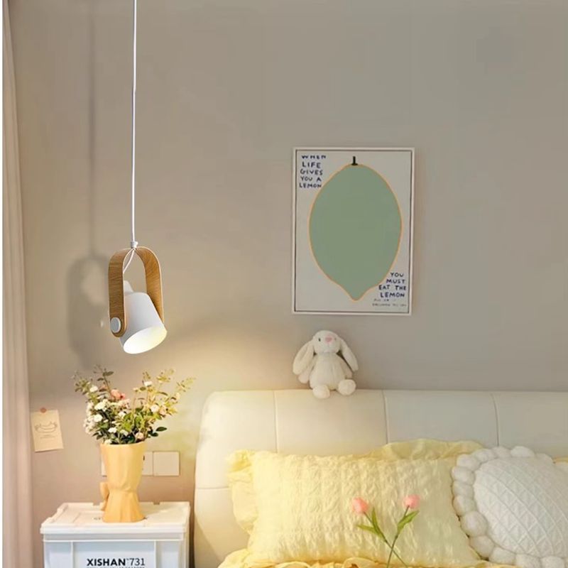 Modern Minimalist Cylindrical Iron 1-light Pendant Light For Bedroom