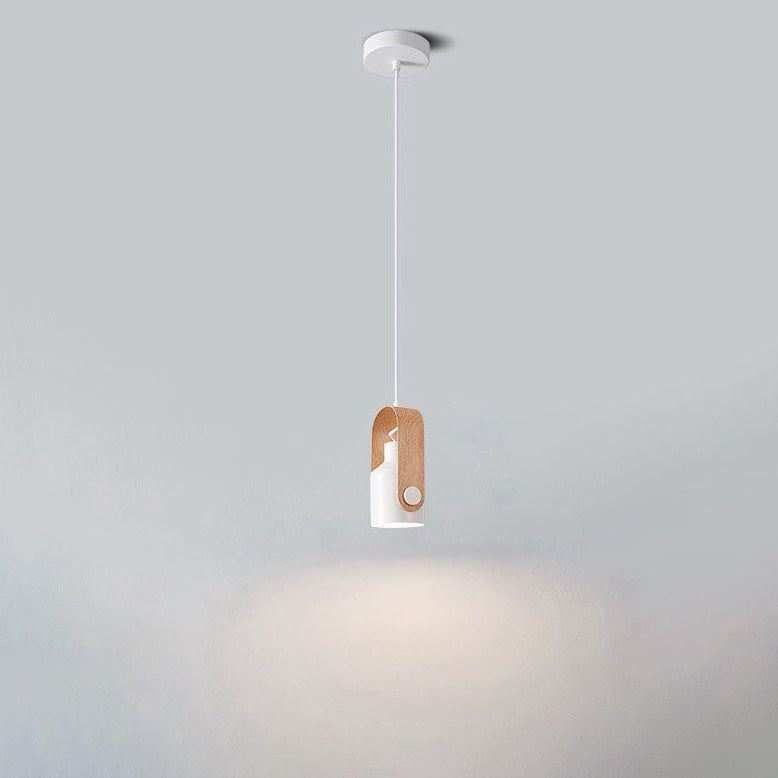 Modern Minimalist Cylindrical Iron 1-light Pendant Light For Bedroom