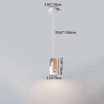 Modern Minimalist Cylindrical Iron 1-light Pendant Light For Bedroom