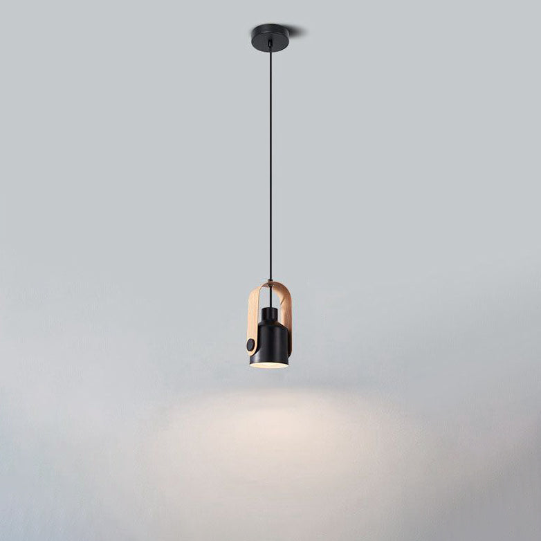 Modern Minimalist Cylindrical Iron 1-light Pendant Light For Bedroom