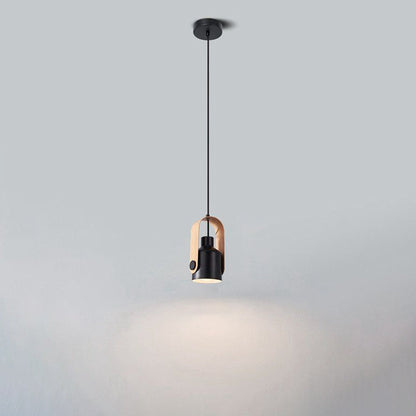 Modern Minimalist Cylindrical Iron 1-light Pendant Light For Bedroom
