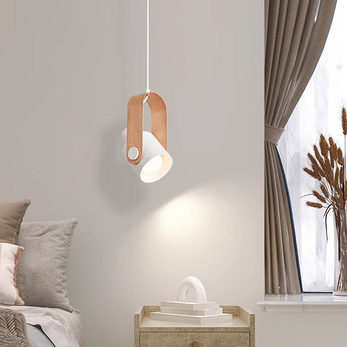 Modern Minimalist Cylindrical Iron 1-light Pendant Light For Bedroom