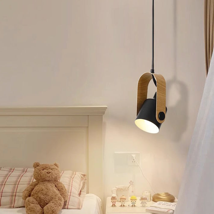 Modern Minimalist Cylindrical Iron 1-light Pendant Light For Bedroom