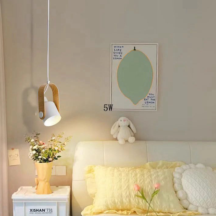 Modern Minimalist Cylindrical Iron 1-light Pendant Light For Bedroom
