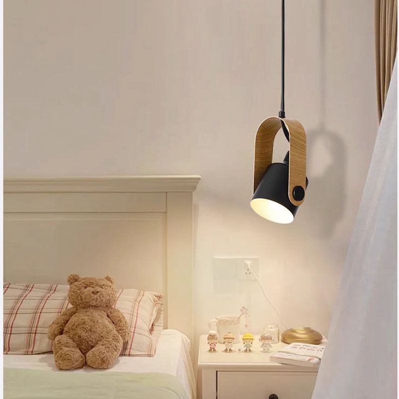 Modern Minimalist Cylindrical Iron 1-light Pendant Light For Bedroom
