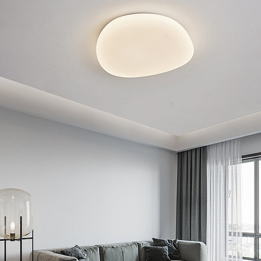 Modern Minimalist Pebble Iron Acrylic LED Flush Mount Ceiling Light For Bedroom