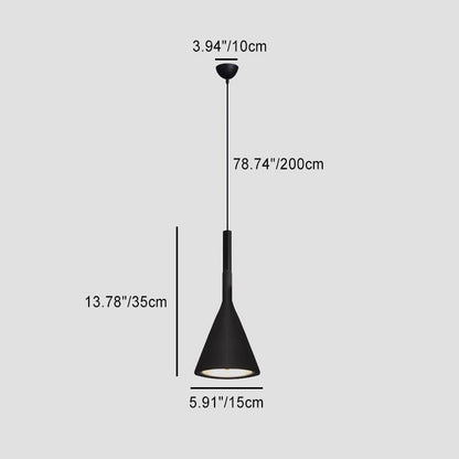 Modern Minimalist Conical Triangular Aluminum Iron 1-Light Pendant Light For Bedroom