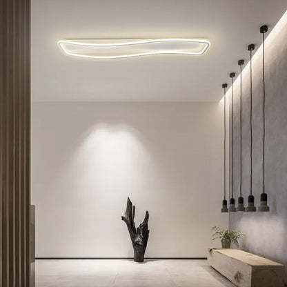 Modern Minimalist Rectangular Iron Acrylic LED Flush Mount Ceiling Light For Hallway