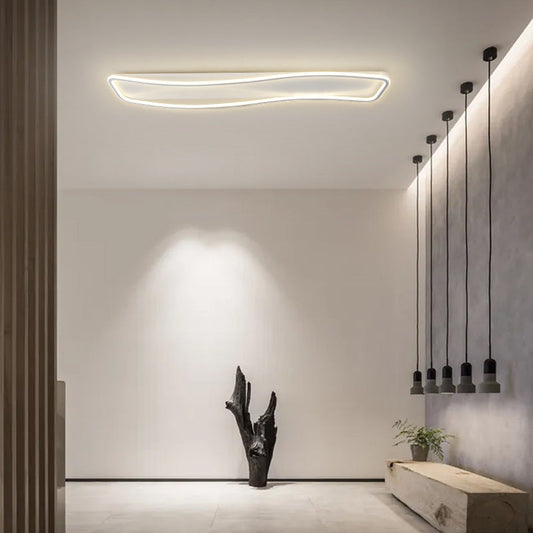 Modern Minimalist Rectangular Iron Acrylic LED Flush Mount Ceiling Light For Hallway
