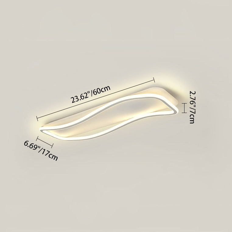 Modern Minimalist Rectangular Iron Acrylic LED Flush Mount Ceiling Light For Hallway