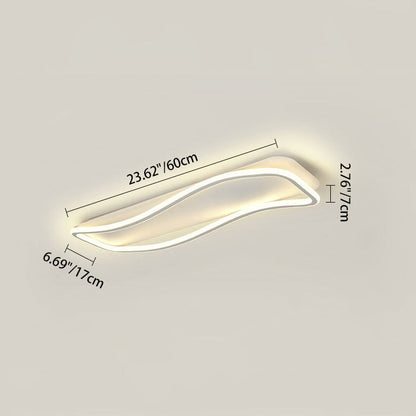 Modern Minimalist Rectangular Iron Acrylic LED Flush Mount Ceiling Light For Hallway