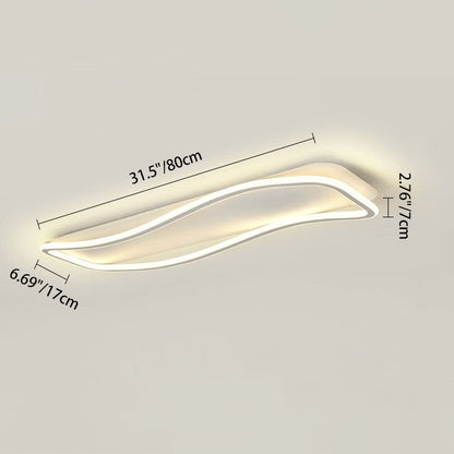 Modern Minimalist Rectangular Iron Acrylic LED Flush Mount Ceiling Light For Hallway