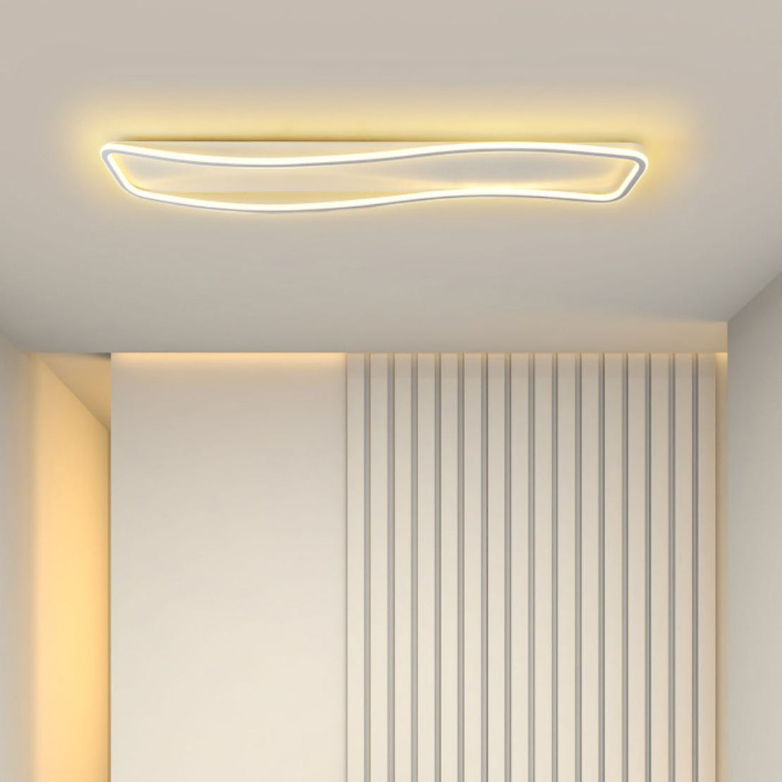 Modern Minimalist Rectangular Iron Acrylic LED Flush Mount Ceiling Light For Hallway