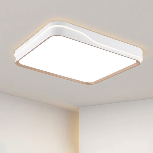 Modern Minimalist Round Square Rectangular Acrylic Iron LED Flush Mount Ceiling Light For Bedroom