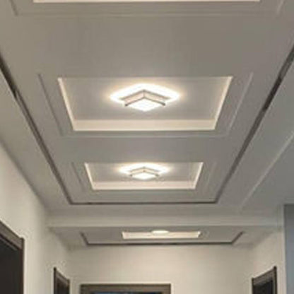 Modern Minimalist Triangular Square Aluminum Acrylic Iron LED Flush Mount Ceiling Light For Bedroom