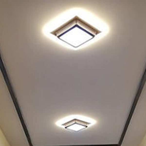 Modern Minimalist Triangular Square Aluminum Acrylic Iron LED Flush Mount Ceiling Light For Bedroom