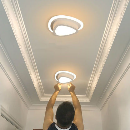 Modern Minimalist Triangular Square Aluminum Acrylic Iron LED Flush Mount Ceiling Light For Bedroom