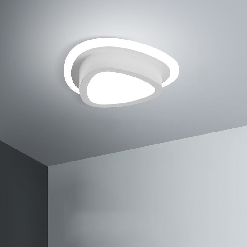 Modern Minimalist Triangular Square Aluminum Acrylic Iron LED Flush Mount Ceiling Light For Bedroom