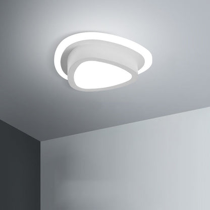Modern Minimalist Triangular Square Aluminum Acrylic Iron LED Flush Mount Ceiling Light For Bedroom